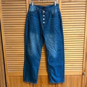 SHEIN Women's High Rise Blue Jeans